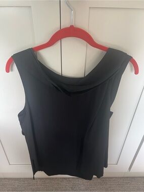 Faconnable Black Draped Cowl Neck Camisole
